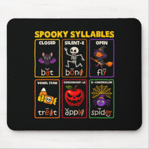 Spooky Syllables Halloween Reading Teacher  Mouse Pad
