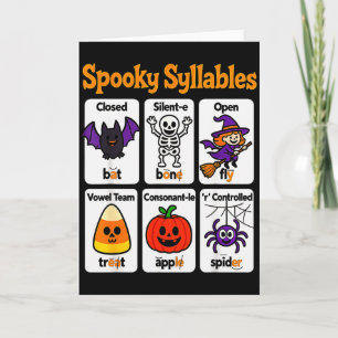 Spooky Syllables Teacher Outfit Halloween Clroom L Card