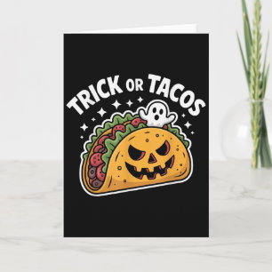 Spooky Taco Jack-o-lantern Halloween Mexican Food Card
