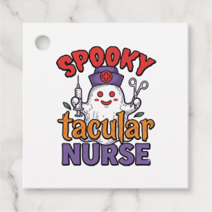 Spooky Tacular Nurse Halloween Ghost Shirt Design_ Favour Tags