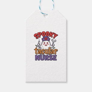 Spooky Tacular Nurse Halloween Ghost Shirt Design_ Gift Tags