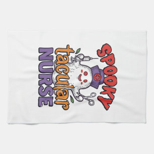 Spooky Tacular Nurse Halloween Ghost Shirt Design_ Kitchen Towel