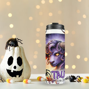 Spooky Taurus Zodiac Halloween Birthday Gift  Thermal Tumbler