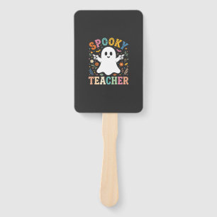 Spooky Teacher Cute Ghost Halloween Design_1 Hand Fan