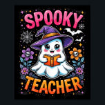 Spooky Teacher Cute Ghost Reading Book Funny Hallo Poster<br><div class="desc">Spooky Teacher Cute Ghost Reading Book Funny Halloween 2025</div>