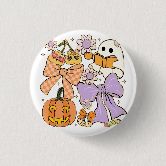 Spooky Teacher Halloween 1 Inch Round Button (Front)