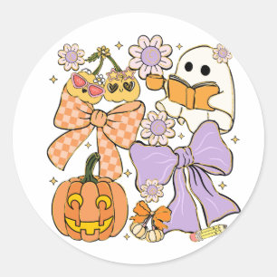 Spooky Teacher Halloween Classic Round Sticker