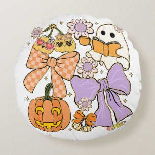 Spooky Teacher Halloween Round Pillow