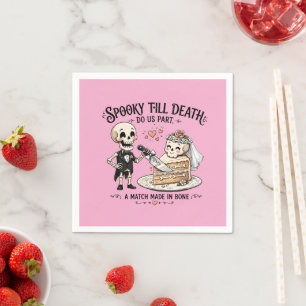 Spooky Till Death Do Us Part Wedding Invitation Napkin