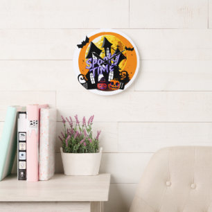 Spooky Time Haunted House Halloween Large Clock