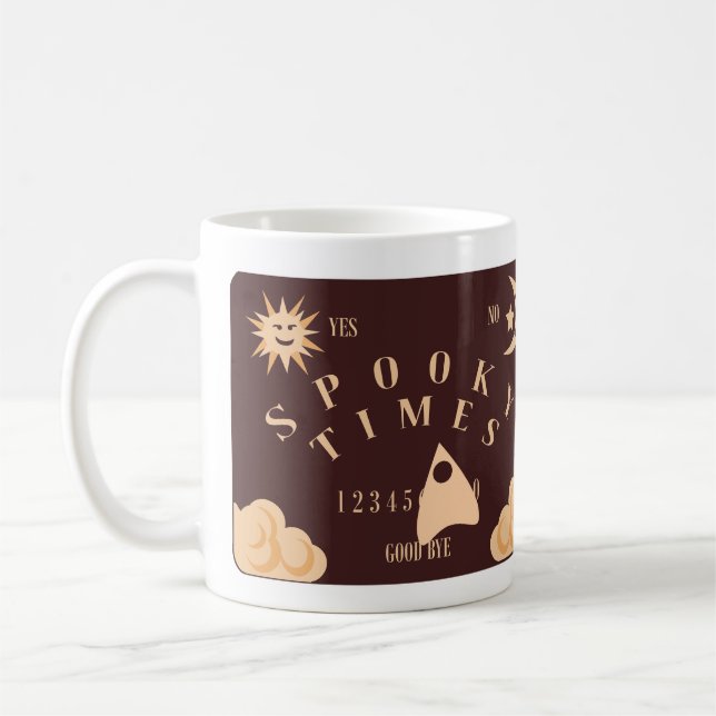 Spooky Times Spirit Board Halloween Vibes Coffee Mug (Left)