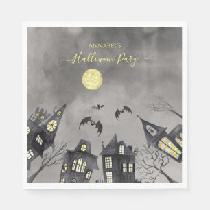 Spooky town Halloween Napkins