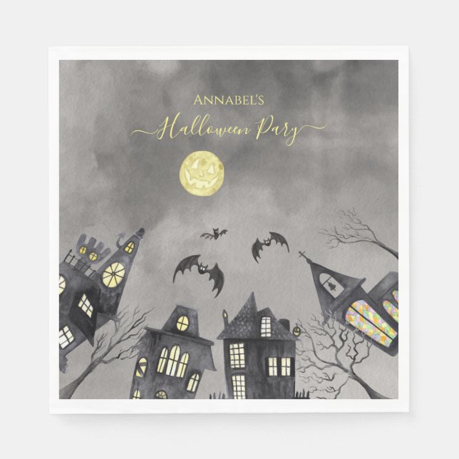 Spooky town Halloween Napkins (Front)