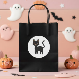 Spooky Treats Black Cat ID1325 Classic Round Sticker