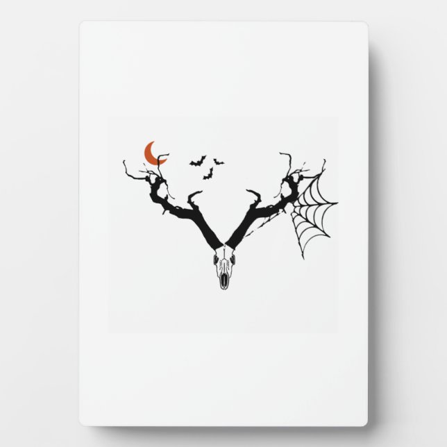 Spooky tree deer antlers   plaque (Front)