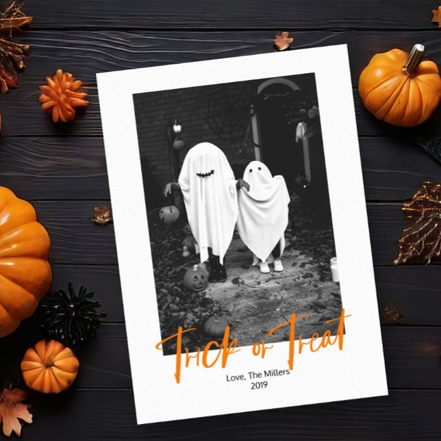 Spooky Trick or Treat Halloween Photo Card (Creator Uploaded)