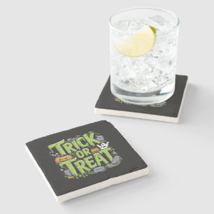 Spooky Trick or Treat Slime Halloween  Stone Coaster