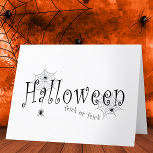Spooky Trick or Trick Halloween Spider Design Thank You Card