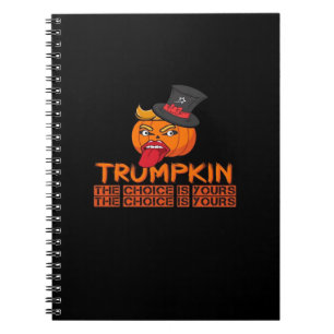Spooky Trumpkin Halloween Top Hat & Tongue Out– Is Notebook