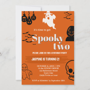 SPOOKY TWO BIRTHDAY INVITATIONS