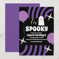 Spooky Two Groovy Halloween Ghost Party Black