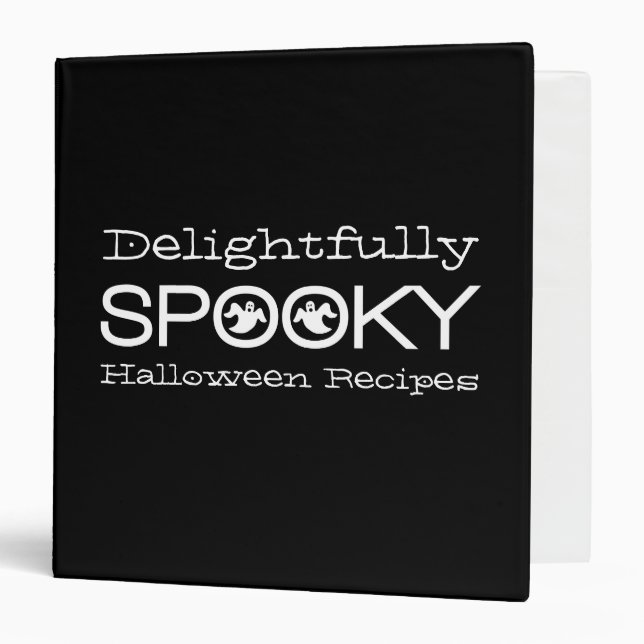 Spooky Typography Binder (1.5 inch), Black & White (Front/Inside)