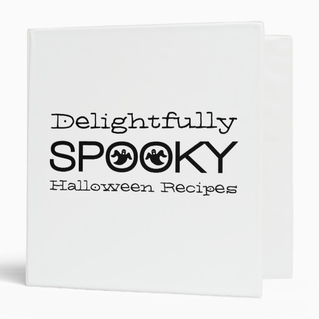 Spooky Typography Binder (1.5 inch), White & Black (Front/Inside)