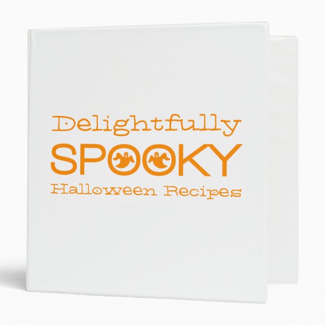 Spooky Typography Binder (1.5 inch), White/Orange (Front/Inside)