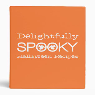 Spooky Typography Binder (1 inch), Orange & White