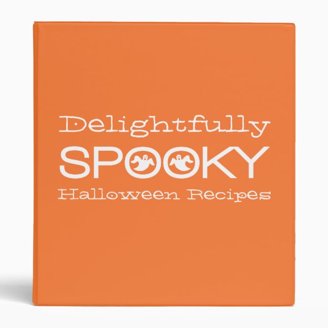 Spooky Typography Binder (1 inch), Orange & White (Front)