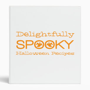 Spooky Typography Binder (1 inch), White & Orange