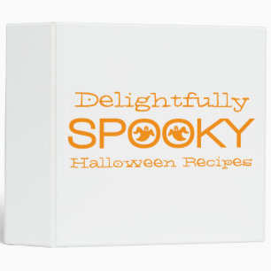 Spooky Typography Binder (2 inch), White & Orange