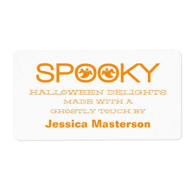 Spooky Typography Halloween Baking Labels (Front)