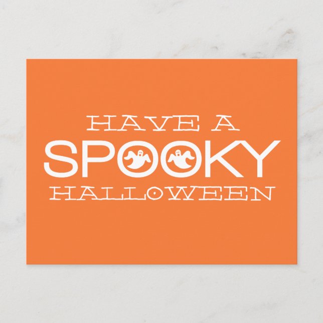 Spooky Typography Halloween Postcard (Front)