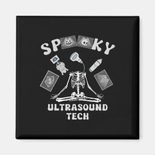 Spooky Ultrasound Tech Skeleton Halloween Costume  Magnet