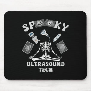 Spooky Ultrasound Tech Skeleton Halloween Costume Mouse Pad