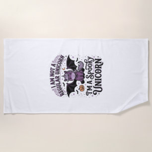 Spooky Unicorn Halloween Vintage Engraving Shirt_1 Beach Towel