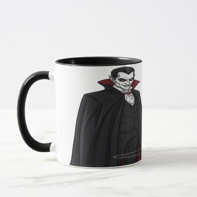 Spooky Vampire Come Drink Coffee With Me Halloween Mug (Left)