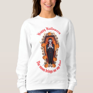 🎃 Spooky Vampire Halloween White Sweatshirt 🧛♂️