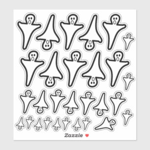 Spooky Various Sized Halloween Ghost Stickers