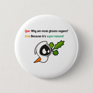 spooky vegan joke 2 inch round button