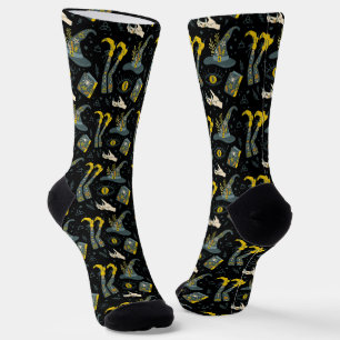 Spooky vibe colourful halloween symbols pattern socks