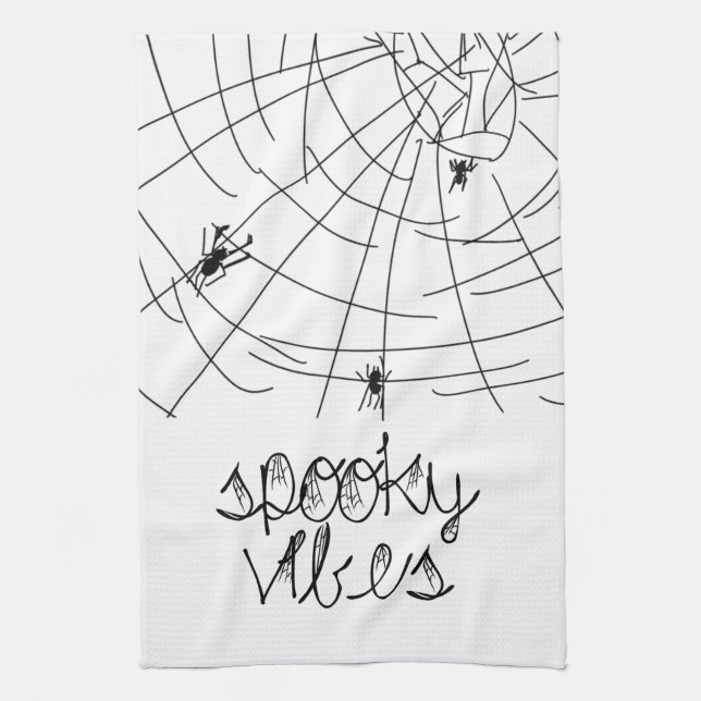 Spooky Vibes Abstract Spiders      Kitchen Towel (Vertical)