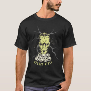 Spooky Vibes Black & Lime Green Creative Horror Ex T-Shirt