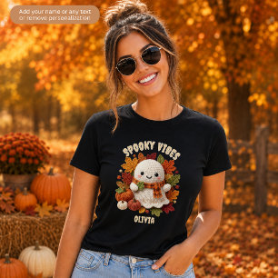 Spooky Vibes Faux Crochet Ghost Family Matching T-Shirt