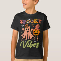 Spooky Vibes Ghost And Pumpkin Halloween Funny