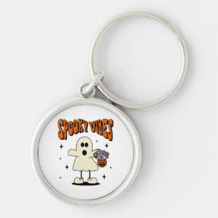 Spooky vibes ghost keychain