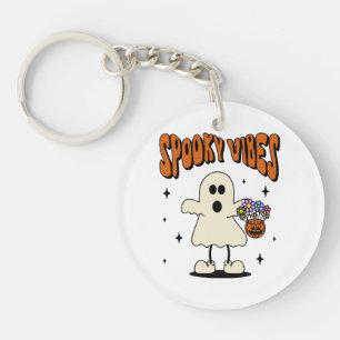Spooky vibes ghost keychain