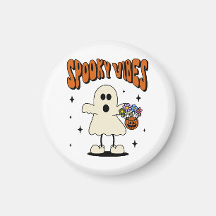 Spooky vibes ghost magnet