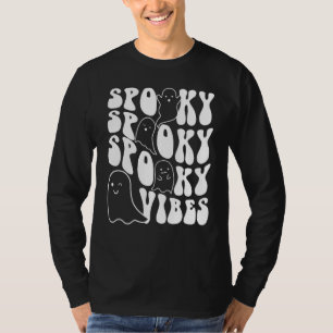 Spooky Vibes Groovy Halloween Ghost Costume Spooky T-Shirt